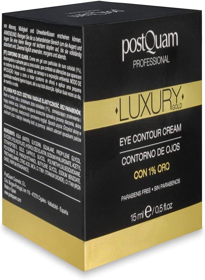 POSTQUAM Professional Luxury Gold Eye Contour Cream 15ml - Hyaluronic Acid - Helps Minimize Wrinkles & Expression Lines - Soothe the Eye Area - Image 2